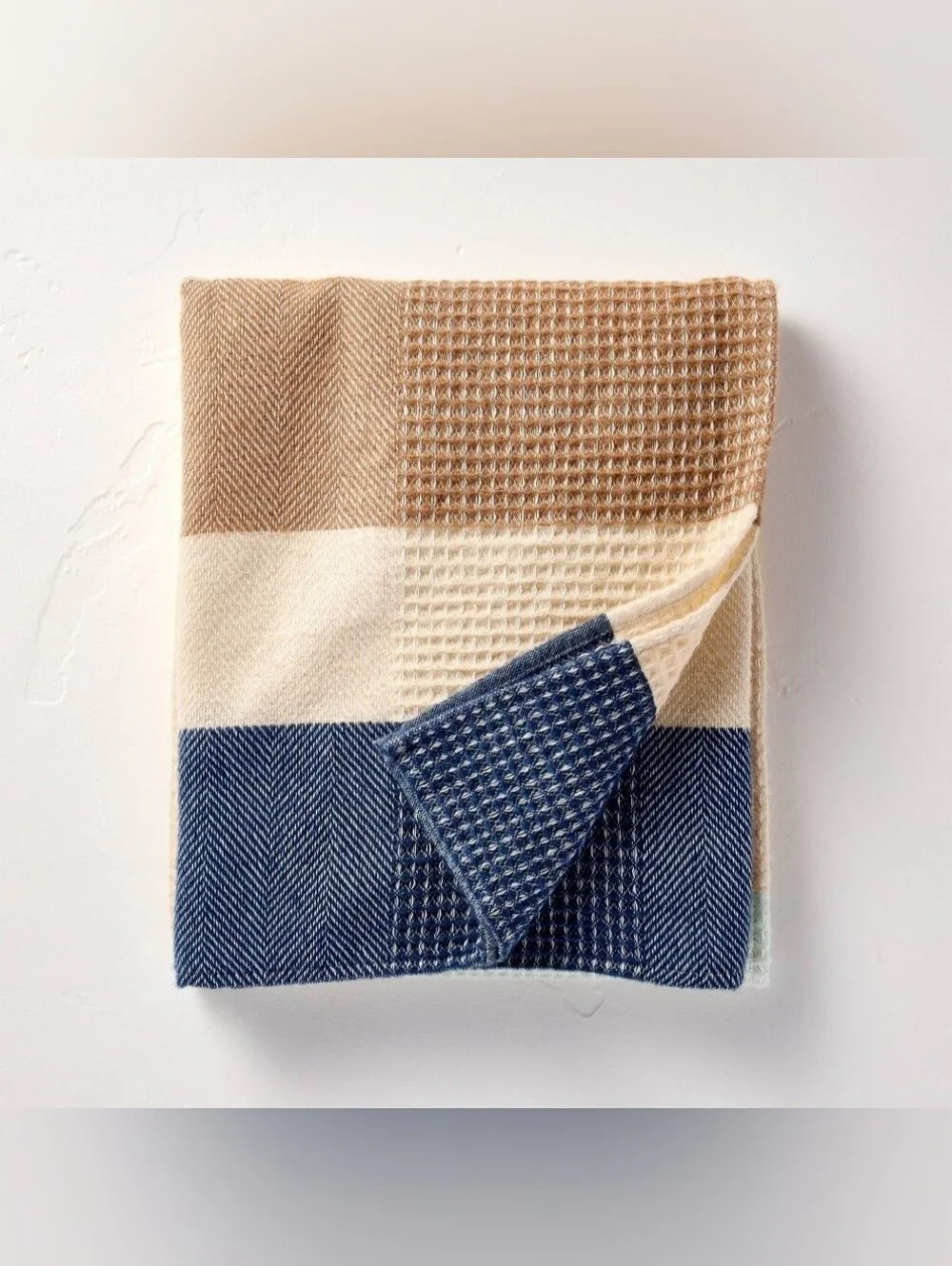 Striped Throw Blanket Cream/Blue - Hearth & Hand' with Magnolia